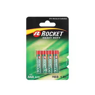 AAA 1.5V Battery - 4 Pack [Rocket]