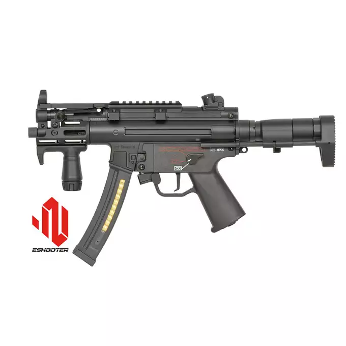[Zestaw] Replika MP5K CM.041L ESHOOTER ETU, GEN-2, Licencjonowane Przez UMAREX - [CYMA] + Ładowarka V3+ do akumulatorów LiPo/LiFe [IPower] + Akumulator airsoftowy 25C 1100mAh 3S1P 11.1V LiPo T-Plug
