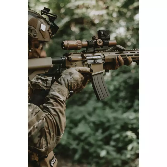 [Zestaw] Replika Knight's Armament KS-1 12,8" GBB - Tan [EMG] + Licencjonowana replika tłumika KAC QDC tracer - FDE [EMG] + Perfect BB Kulki Tracer 0,28g BIO - 2000 SZT [BLS]