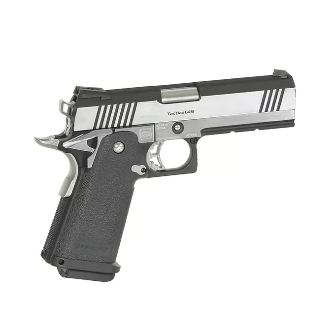[Zestaw] Replika pistoletu Hi-Capa 4.3 GBB, Custom Dual Stainless [Tokyo Marui] + Magazynek GBB Hi-Capa 4.3/5.1 na 28 kulek [Tokyo Marui]