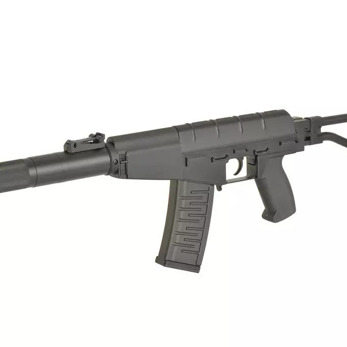 [Zestaw] Replika Karabinka AS VAL Tracer - Black [S&amp;T] + Magazynek mid-cap 100 kulek - VSS/VAL - długi [S&amp;T]