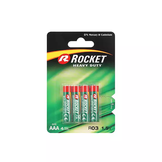 AAA 1.5V Battery - 4 Pack [Rocket]