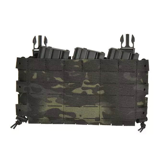 [Zestaw] Buckle Up Assault Plate Carrier Cummerbund - MB [8FIELDS] + Panel Buckle-up COMPACT - wkład na 3 magazynki, MOLLE Laser Cut - Multicamo Black [8FIELDS] + Dolna kieszeń użytkowa na akcesoria z linkami shockcord, Laser Cut - Multicamo Black [8FIELDS]