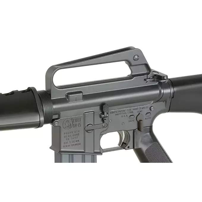 [Zestaw] Gazowa Replika Karabinka Colt 607/GX-5857 - Black [EMG] + Krótki magazynek STANAG 20 kulek Green Gas MWS/CGS - [CGS]