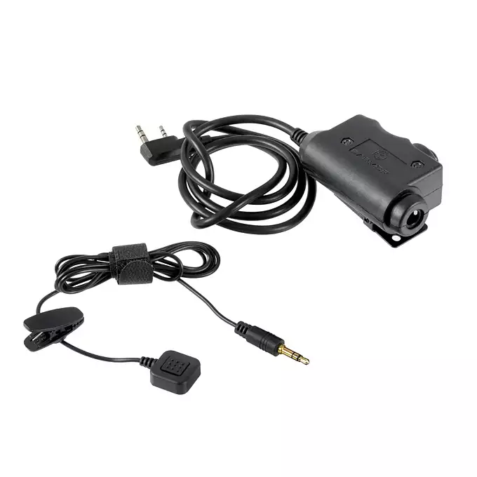 [Zestaw] M32 PLUS MOD3 Aktywne ochronniki słuchu z mikrofonem - TAN [EARMOR] + Zestaw Adapterów EXFIL do ochronników słuchu M31/M32 [EARMOR] + M51 PTT KENWOOD [EARMOR]