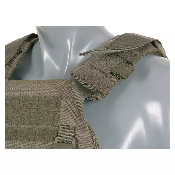 [Zestaw] Buckle Up Assault Plate Carrier Cummerbund - Ranger Green [8FIELDS] + Panel Buckle-up COMPACT - wkład na 3 magazynki, MOLLE Laser Cut - Ranger green [8FIELDS] + Dolna kieszeń użytkowa na akcesoria z linkami shockcord, Laser Cut - Ranger Green [8FIELDS]