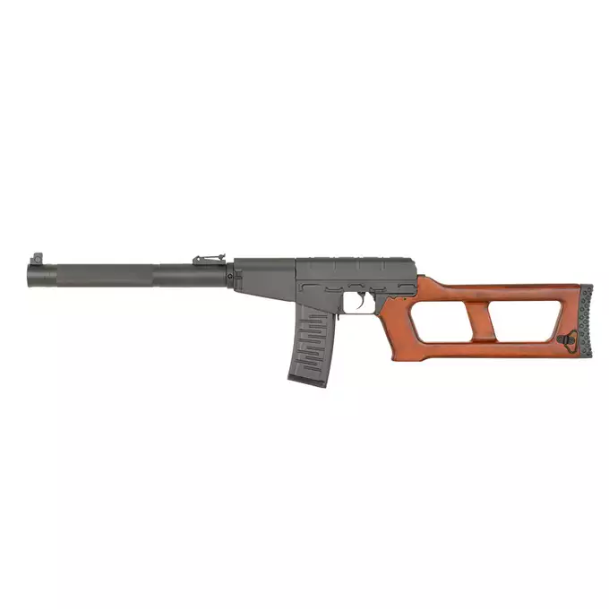 [Zestaw] Replika Karabinka VSS Vintorez Tracer - Wood [S&amp;T] + Magazynek mid-cap 100 kulek - VSS/VAL - długi [S&amp;T]
