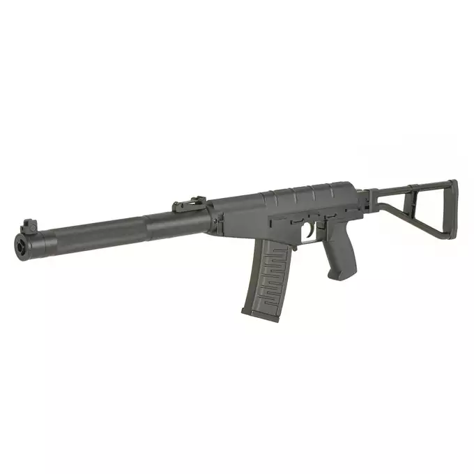 [Zestaw] Replika Karabinka AS VAL Tracer - Black [S&amp;T] + Magazynek mid-cap 100 kulek - VSS/VAL - długi [S&amp;T]
