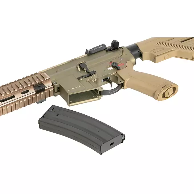 [Zestaw] BY-817 Short barrel - Tan  [Double Bell] + Akumulator Airsoftowy 25C 1500mAh 2S1P 7.4V Lipo Gens ace G-Tech Tamiya + Ładowarka IP3025 - LiPo/LiFe/NiMH 25W/3A [IPower] + Kulki 0,23g - 3000 szt PROSLICK [P&amp;J]