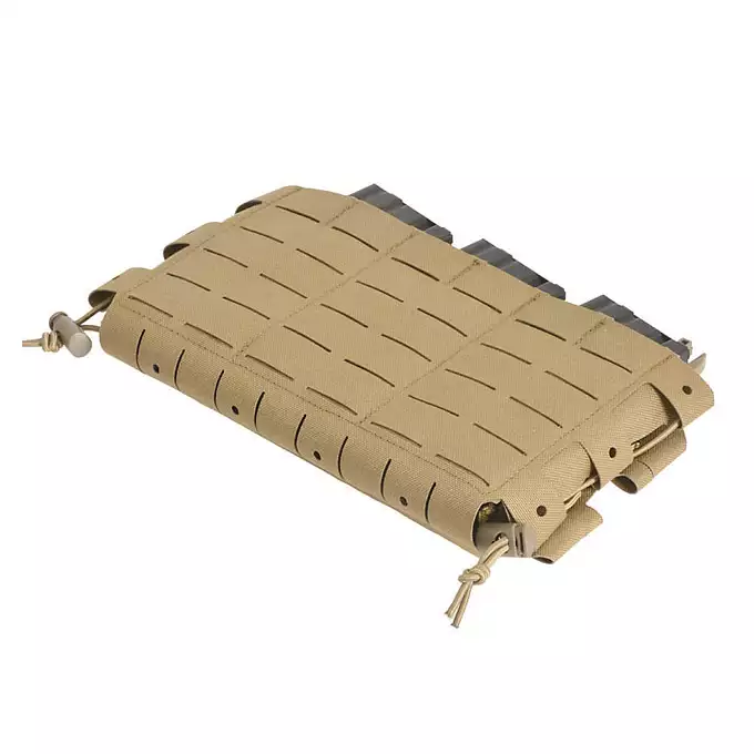 [Zestaw] Buckle Up Assault Plate Carrier Cummerbund - Coyote [8FIELDS] + Panel Buckle-up COMPACT - wkład na 3 magazynki, MOLLE Laser Cut - Tan [8FIELDS] + Dolna kieszeń użytkowa na akcesoria z linkami shockcord, Laser Cut - TAN [8FIELDS]