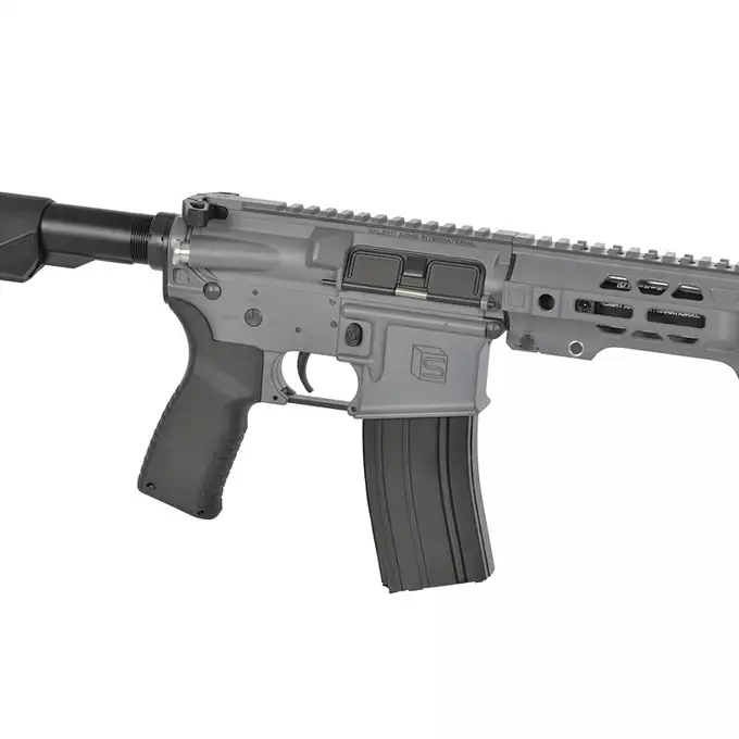[Zestaw] Replika karabinka SAI GRY 6,5" SBR ESHOOTER ETU, GEN-2 - Grey [EMG] + Ładowarka V3+ do akumulatorów LiPo/LiFe [IPower] + AKUMULATOR AIRSOFTOWY 25C 800MAH 3S1P 11.1V LIPO GENS ACE G-TECH T-PLUG