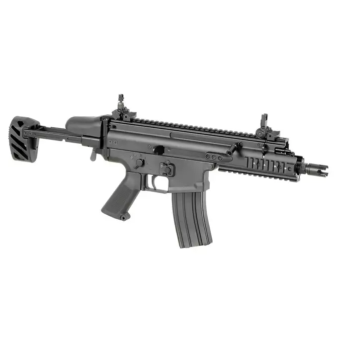 [Zestaw] Replika subkarabinka FN SCAR-SC z 25RPS, ESHOOTER ETU, GEN-2 - [Cybergun] + Stalowy magazynek Mid-Cap na 150 kulek do serii AR-15/M4 - Black