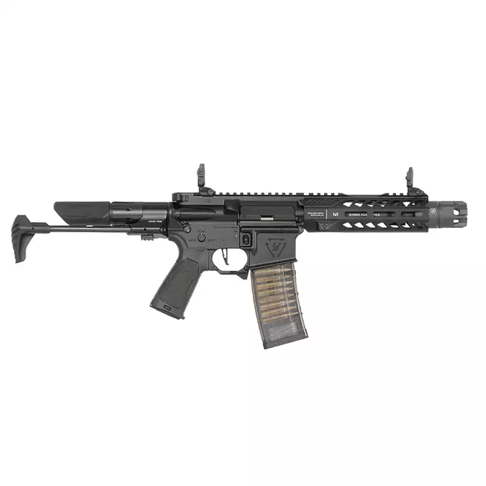[Zestaw] Replika GBBR Strike Industries 7" Raider CQB CGS Lightning Series - Black [EMG] + Magazynek LANCER L5 5.56 AWN Green Gaz do karabinków gazowych CGS, MWS - Black [EMG]
