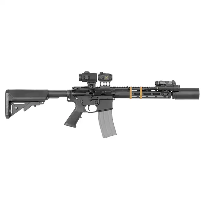 [Zestaw] Replika Knight's Armament KS-1 13" GBB - Czarna [EMG] + Licencjonowana replika tłumika KAC QDC tracer - Black [EMG] + Perfect BB Kulki Tracer 0,28g BIO - 2000 SZT [BLS]