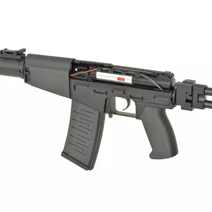 [Zestaw] Replika Karabinka AS VAL Tracer - Black [S&amp;T] + Magazynek mid-cap 100 kulek - VSS/VAL - długi [S&amp;T]