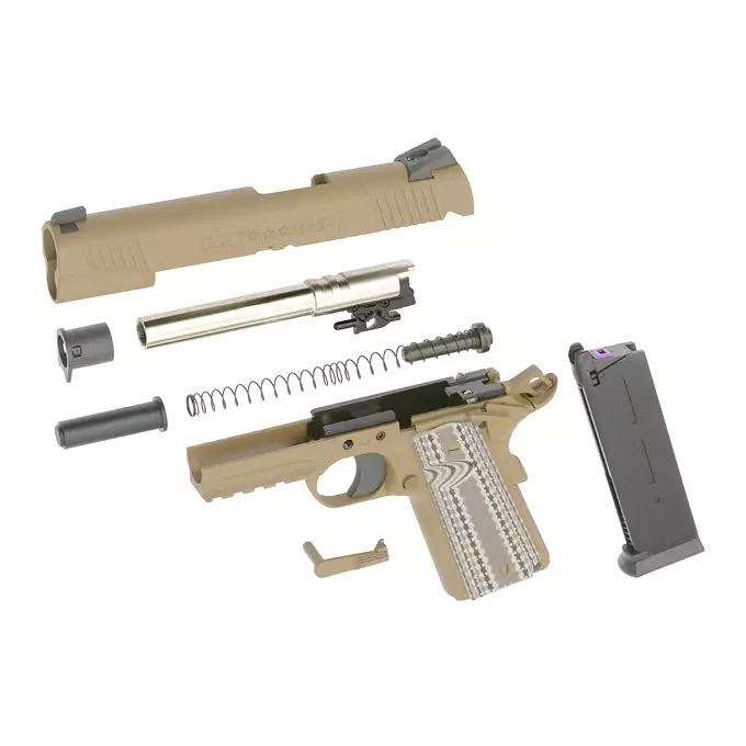 [Zestaw] Licencjonowana replika pistoletu Colt M45A1 Combat Unit - TAN [Army Armament] + Magazynek na Green Gaz do R48 [Army Armament]