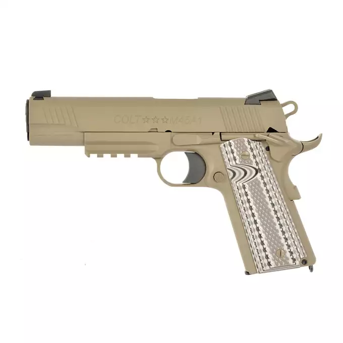 [Zestaw] Licencjonowana replika pistoletu Colt M45A1 Combat Unit - TAN [Army Armament] + Magazynek na Green Gaz do R48 [Army Armament]