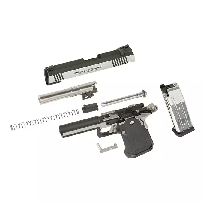 [Zestaw] Replika pistoletu Hi-Capa 4.3 GBB, Custom Dual Stainless [Tokyo Marui] + Magazynek GBB Hi-Capa 4.3/5.1 na 28 kulek [Tokyo Marui]