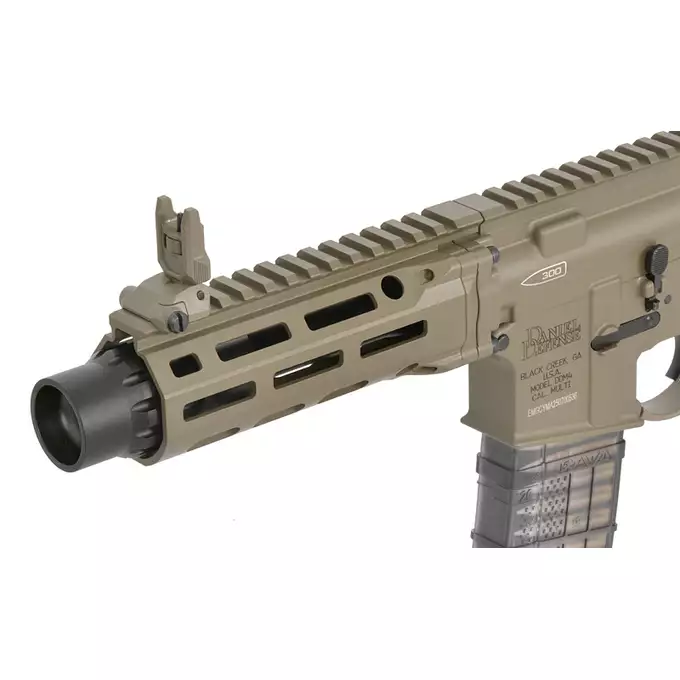 [Zestaw] Replika PDW Daniel Defense DDM4 CQB GBB CGS Lightning Series - Tan [EMG] + Magazynek LANCER L5 5.56 AWN Green Gaz do karabinków gazowych CGS, MWS - Black [EMG]