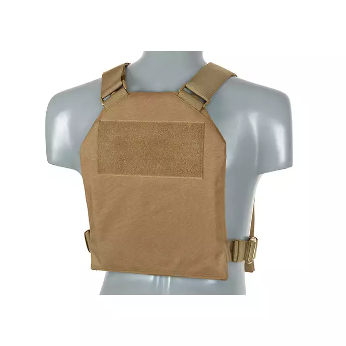 [Zestaw] Prosty Plate Carrier z atrapami miękkich wkładów balistycznych - Coyote [8FIELDS] + Otwarta potrójna ładownica na magazynki 5.56 - Coyote [8FIELDS] + Dolna kieszeń użytkowa na akcesoria z linkami shockcord, Laser Cut - TAN [8FIELDS]