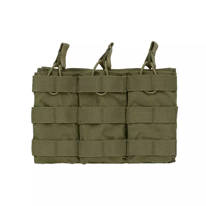 [Zestaw] Prosty Plate Carrier z atrapami miękkich wkładów balistycznych - Olive [8FIELDS] + Otwarta potrójna ładownica na magazynki 5.56 - Olive [8FIELDS] + Laser Cut Lower Accessory Utility Pocket with Shockcords for Tourniquet - OD [8FIELDS]