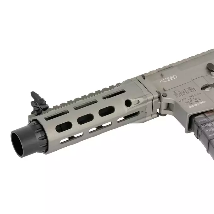 [Zestaw] Replika PDW Daniel Defense DDM4 CQB GBB CGS Lightning Series - GREY [EMG] + Magazynek LANCER L5 5.56 AWN Green Gaz do karabinków gazowych CGS, MWS - Black [EMG]