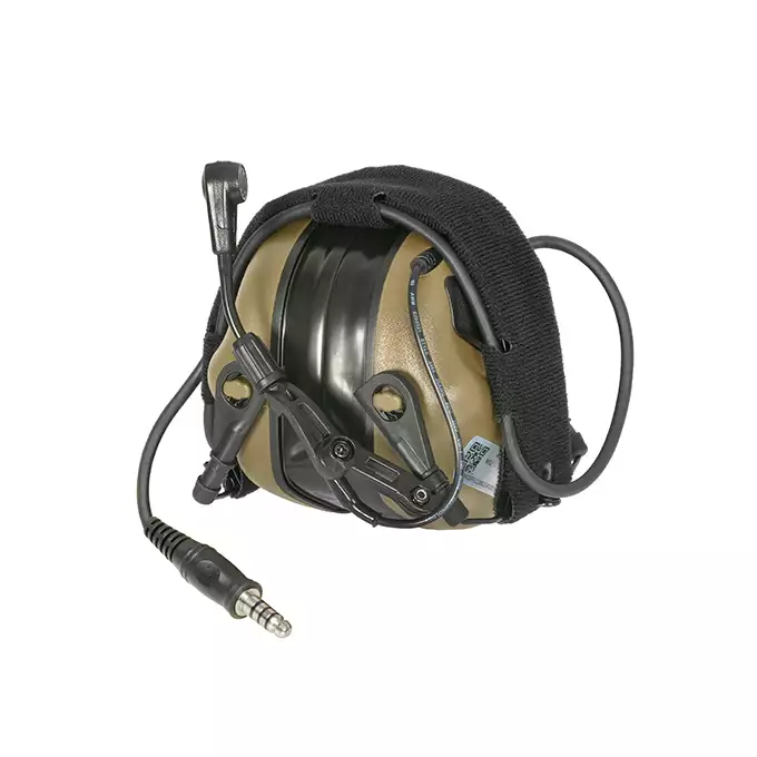 [Zestaw] M32 PLUS MOD3 Aktywne ochronniki słuchu z mikrofonem - TAN [EARMOR] + Zestaw Adapterów EXFIL do ochronników słuchu M31/M32 [EARMOR] + M51 PTT KENWOOD [EARMOR]