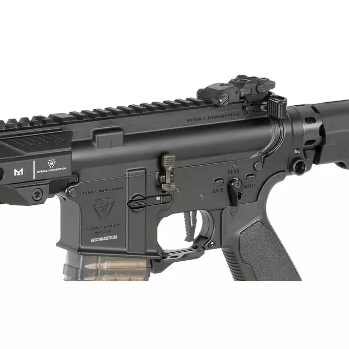 [Zestaw] Replika GBBR Strike Industries 13,5" Raider Carabine CGS Lightning Series - Black [EMG] + Magazynek LANCER L5 5.56 AWN Green Gaz do karabinków gazowych CGS, MWS - Black [EMG]