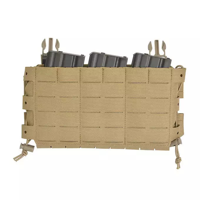 [Zestaw] Buckle Up Assault Plate Carrier Cummerbund - Coyote [8FIELDS] + Panel Buckle-up COMPACT - wkład na 3 magazynki, MOLLE Laser Cut - Tan [8FIELDS] + Dolna kieszeń użytkowa na akcesoria z linkami shockcord, Laser Cut - TAN [8FIELDS]