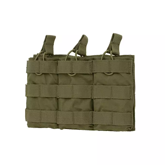 [Zestaw] Prosty Plate Carrier z atrapami miękkich wkładów balistycznych - Olive [8FIELDS] + Otwarta potrójna ładownica na magazynki 5.56 - Olive [8FIELDS] + Laser Cut Lower Accessory Utility Pocket with Shockcords for Tourniquet - OD [8FIELDS]