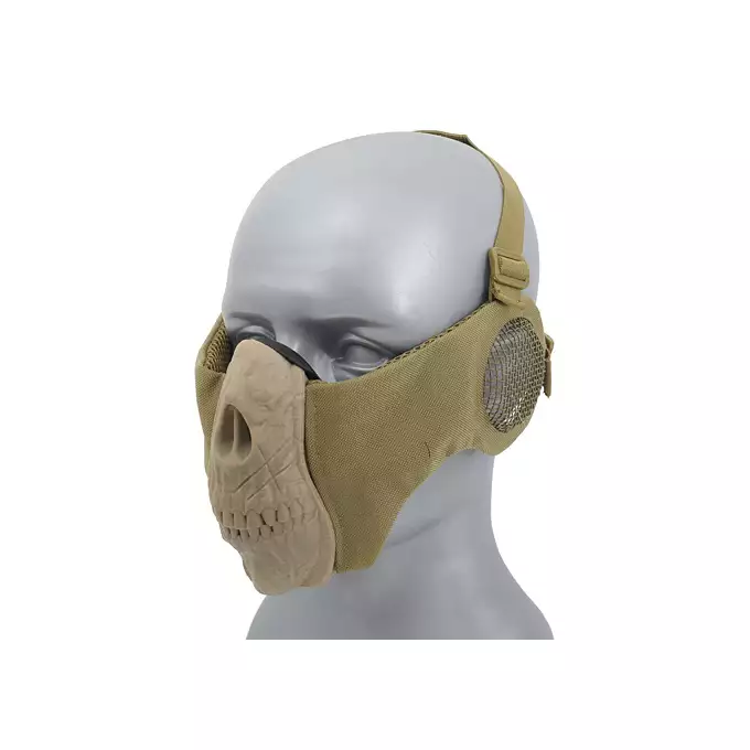 Maska SKULL FACE z ochroną uszu - Tan [CS]