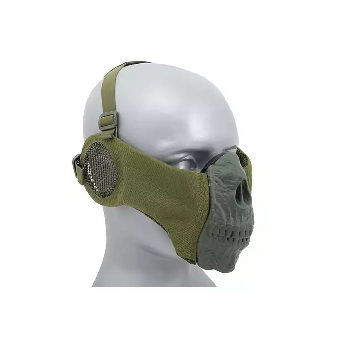 Maska SKULL FACE z ochroną uszu - Olive [CS]