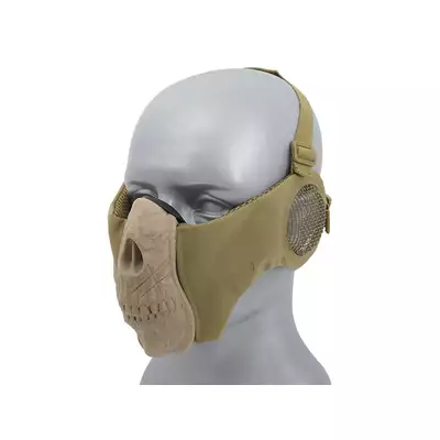 Maska SKULL FACE z ochroną uszu - Tan [CS]