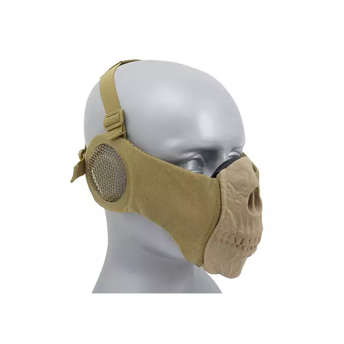 Maska SKULL FACE z ochroną uszu - Tan [CS]