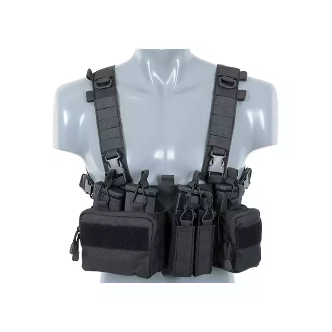 [Zestaw] Plecak z przednim panelem MOLLE - Black [8FIELDS] + Buckle Up Recce/Sniper Chest Rig - Black [8FIELDS]