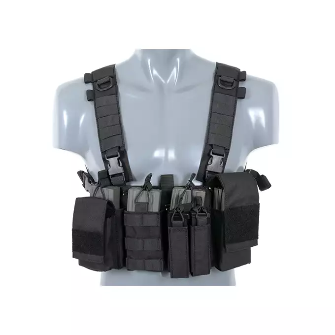 [Zestaw] Plecak z przednim panelem MOLLE - Black [8FIELDS] + Buckle Up Chest Rig V3 - Black [8FIELDS]