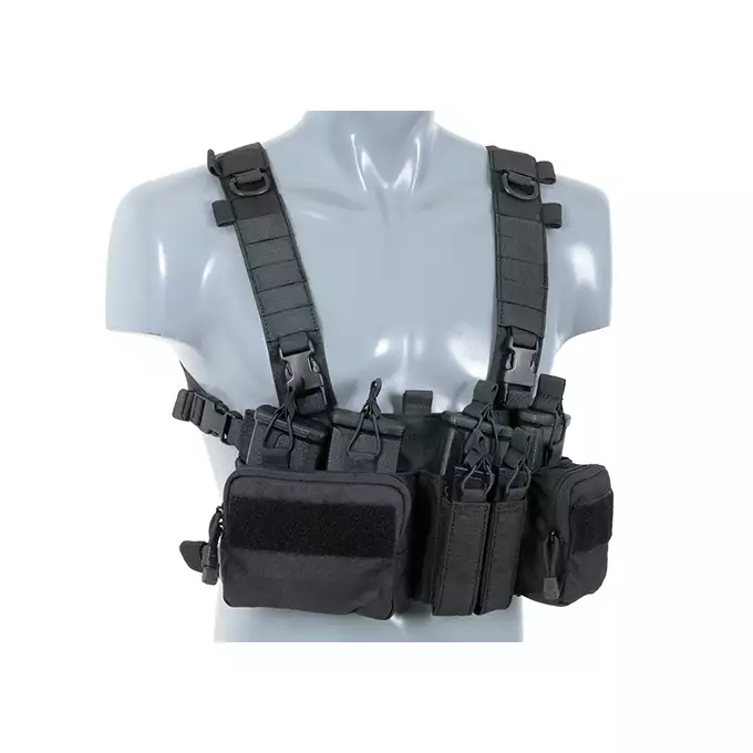 [Zestaw] Plecak z przednim panelem MOLLE - Black [8FIELDS] + Buckle Up Recce/Sniper Chest Rig - Black [8FIELDS]