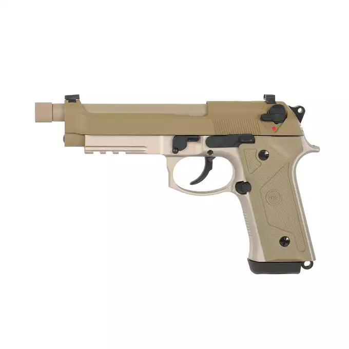 [Zestaw] SR9A3 (Dual Powered GAS/CO2) - Tan [SRC] + 20-kulkowy magazynek na Green Gaz do SR9A3 [SRC]