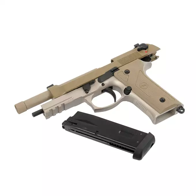 [Zestaw] SR9A3 (Dual Powered GAS/CO2) - Tan [SRC] + 20-kulkowy magazynek na CO2 do SR9A3 [SRC]