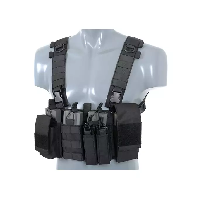 [Zestaw] Plecak z przednim panelem MOLLE - Black [8FIELDS] + Buckle Up Chest Rig V3 - Black [8FIELDS]