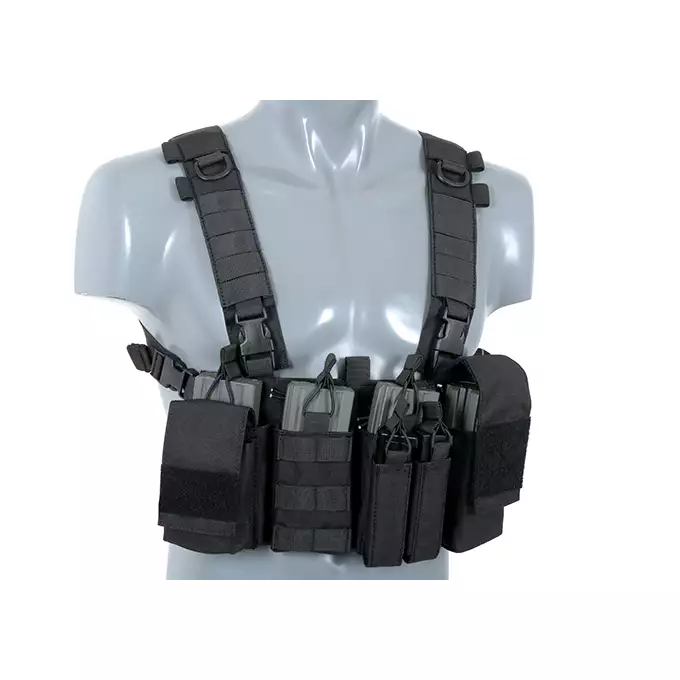 [Zestaw] Plecak z przednim panelem MOLLE - Black [8FIELDS] + Buckle Up Chest Rig V3 - Black [8FIELDS]