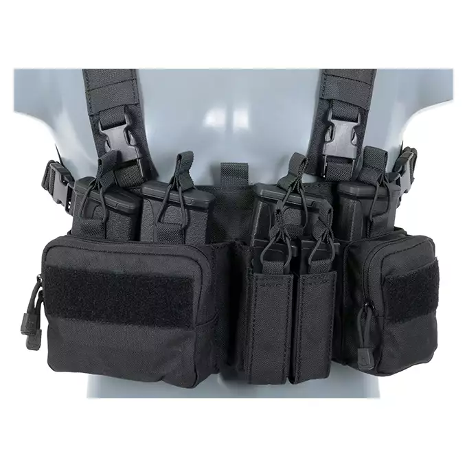 [Zestaw] Plecak z przednim panelem MOLLE - Black [8FIELDS] + Buckle Up Recce/Sniper Chest Rig - Black [8FIELDS]