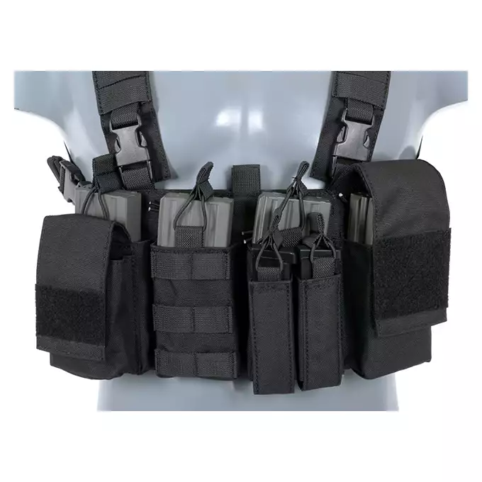 [Zestaw] Plecak z przednim panelem MOLLE - Black [8FIELDS] + Buckle Up Chest Rig V3 - Black [8FIELDS]