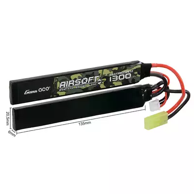 Batterie Lipo Gens Ace 25C 1300mAh 2S1P 7.4V mini Tamiya