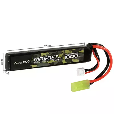 Batterie LiPo Gens Ace 25C 1000mAh 2S1P 7.4V mini Tamiya