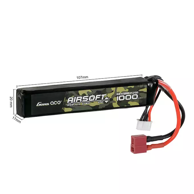 Akumulator airsoftowy 25C 1000mAh 3S1P 11.1V LiPo T-Plug