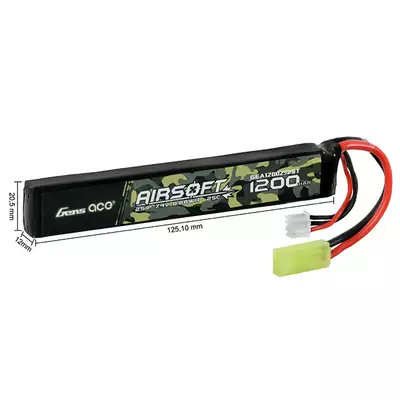 Batterie LiPo Gens Ace 25C 1200mAh 2S1P 7.4V mini Tamiya