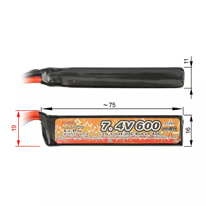 Li-Po Battery 600mAh 7,4V 20C - Tamiya [VB]