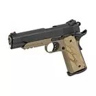 [Zestaw] M1911 Gladiator Crixus - Dark Earth [APS] + Kabura Per-Fit do ponad 80 modeli pistoletów - Black [Amomax]