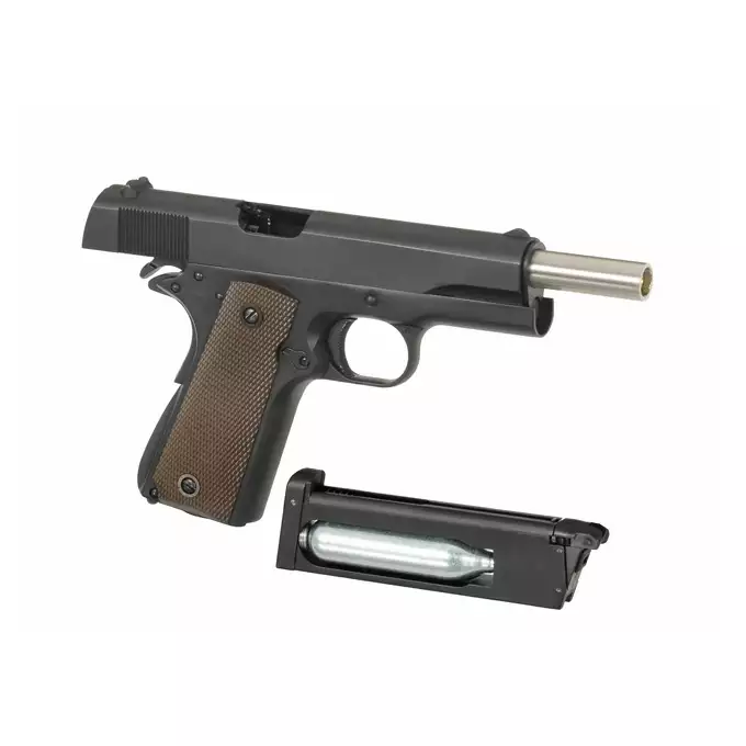 [Zestaw] R31 CO2 [Army Armament] + Kabura Per-Fit do ponad 80 modeli pistoletów - Black [Amomax]